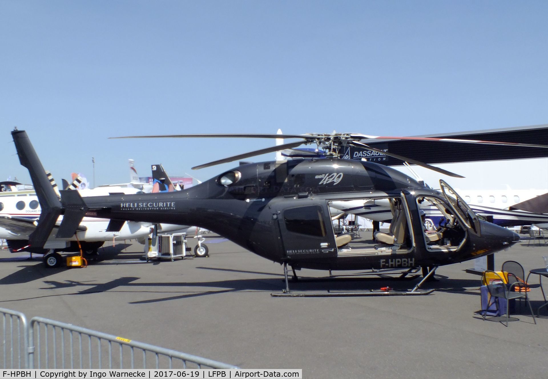 F-HPBH, 2014 Bell 429 GlobalRanger C/N 57199, Bell 429 of Heli Securite at the Aerosalon 2017, Paris