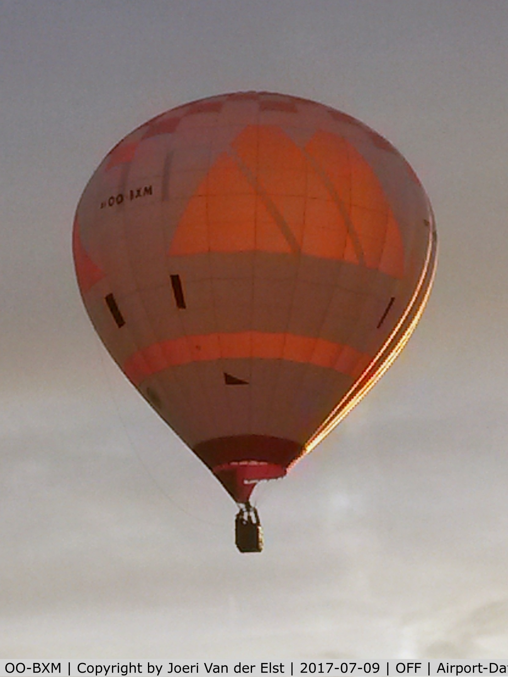 OO-BXM, 2007 Schroeder Fire Balloons G.34/24 C/N 1238, Evening flight, picture taken by An Van der Elst with permission