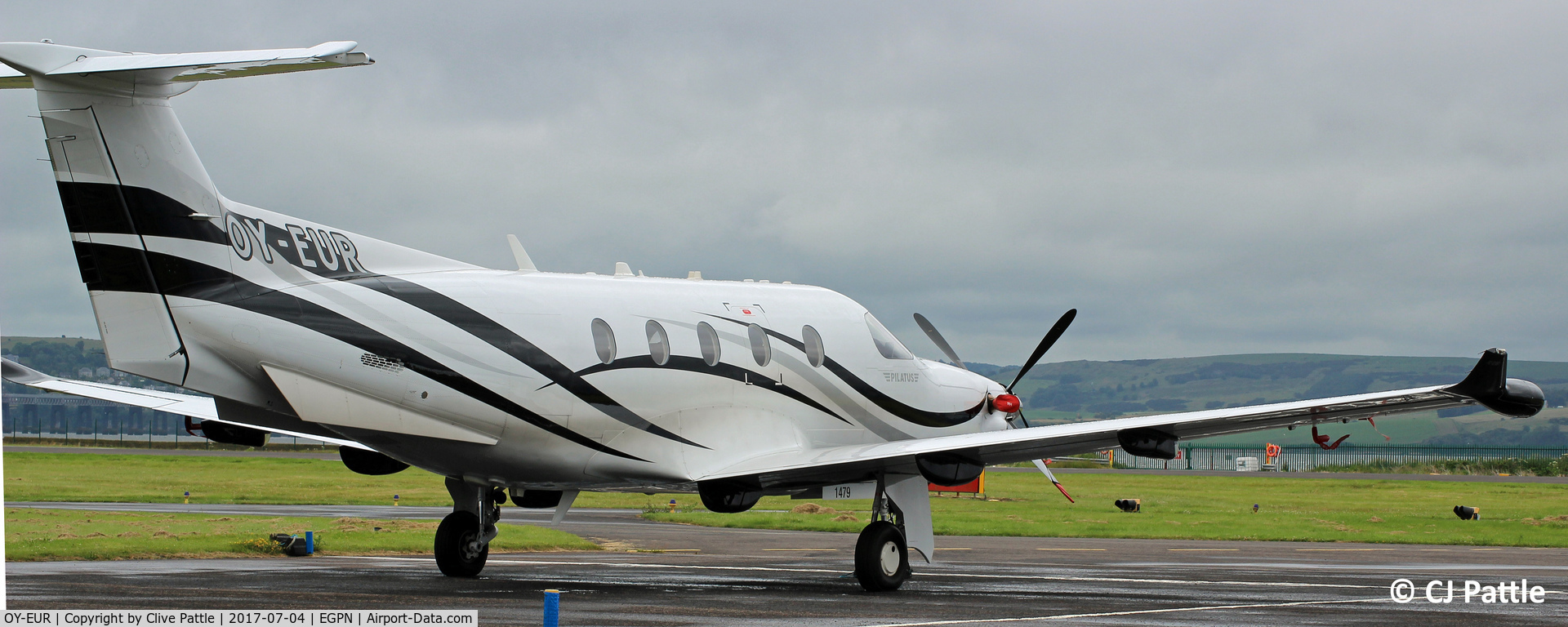 OY-EUR, 2014 Pilatus PC-12/47E C/N 1479, Parked up at Dundee
