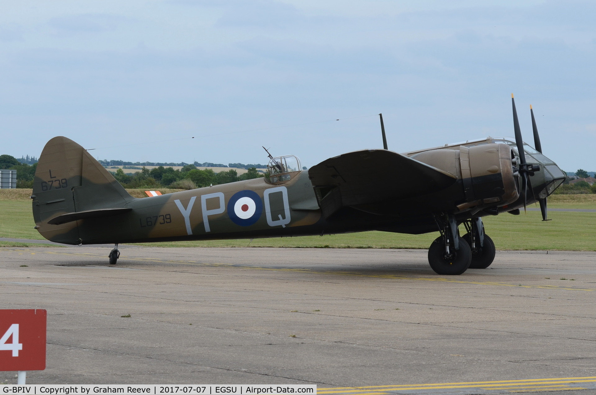 G-BPIV, 1943 Bristol 149 Bolingbroke Mk.IVT C/N 10201, About to depart from Duxford.