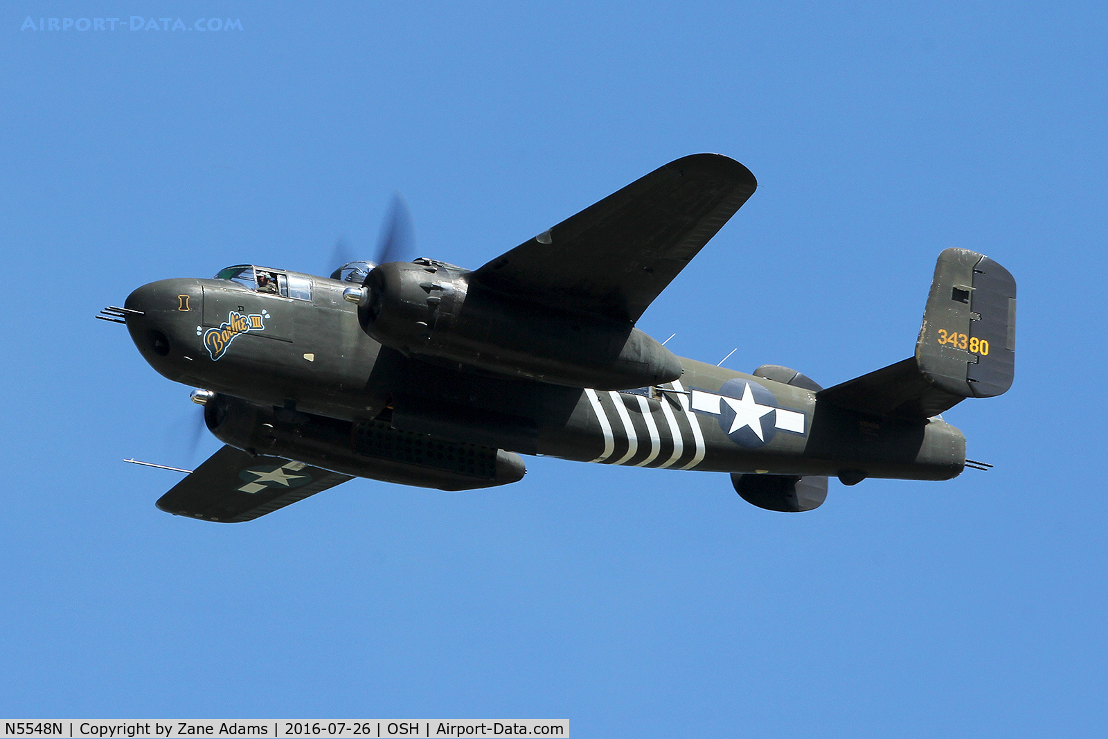 N5548N, 1943 North American B-25H Mitchell C/N 98-21107, At the 2016 EAA AirVenture - Oshkosh, Wisconsin