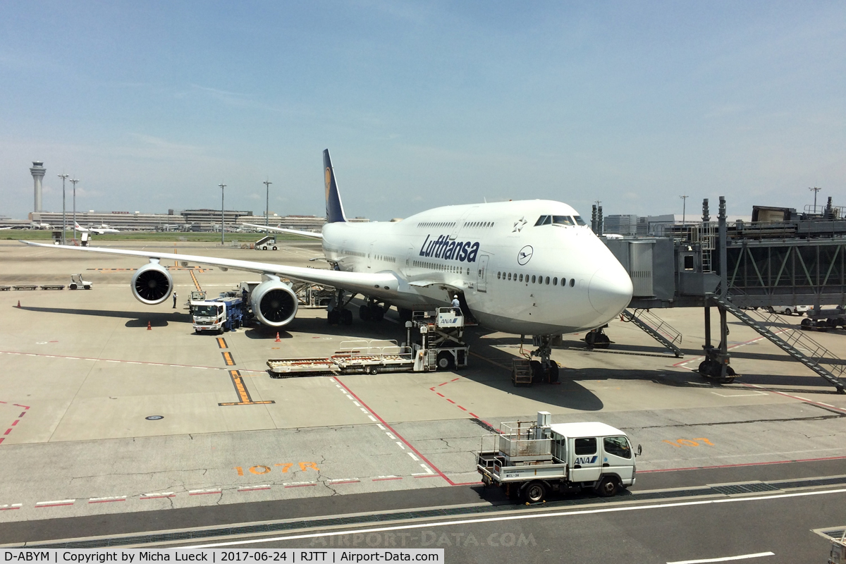 D-ABYM, 2014 Boeing 747-830 C/N 37837, At Haneda