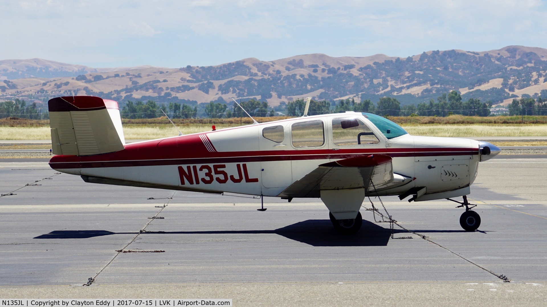 N135JL, 1955 Beech G35 Bonanza C/N D-4419, Livermore Airport California.  2017.