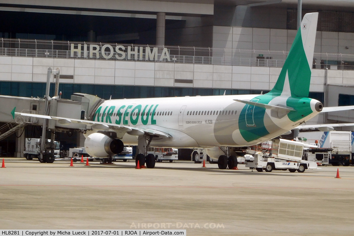 HL8281, 2013 Airbus A321-231 C/N 5774, At Hiroshima