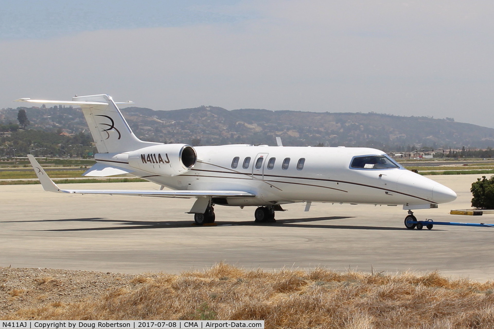N411AJ, 2004 Learjet 40 C/N 40-2011, 2004 Bombardier Aerospace Learjet 45, 2 Honeywell TFE731-20-1B turbofans each flat rated at 3,500 lb st, with FADEC, T-tail, winglets. On SUN AIR ramp. All data from my 2003-2004 Jane's All The World's Aircraft. Please correct aircraft builder. 