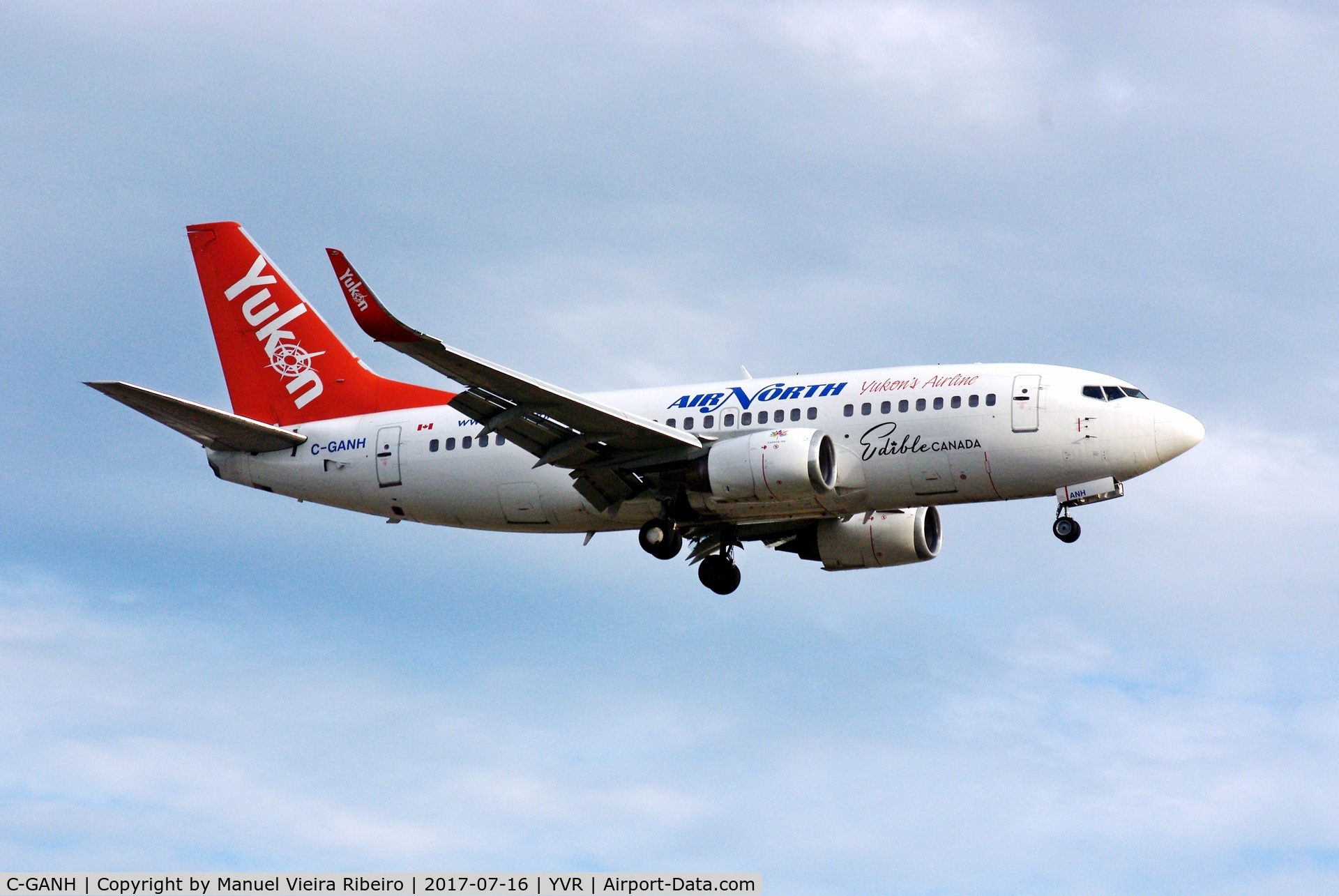 C-GANH, 1993 Boeing 737-505 C/N 27153, With Canada 150 stickers on cowling and 