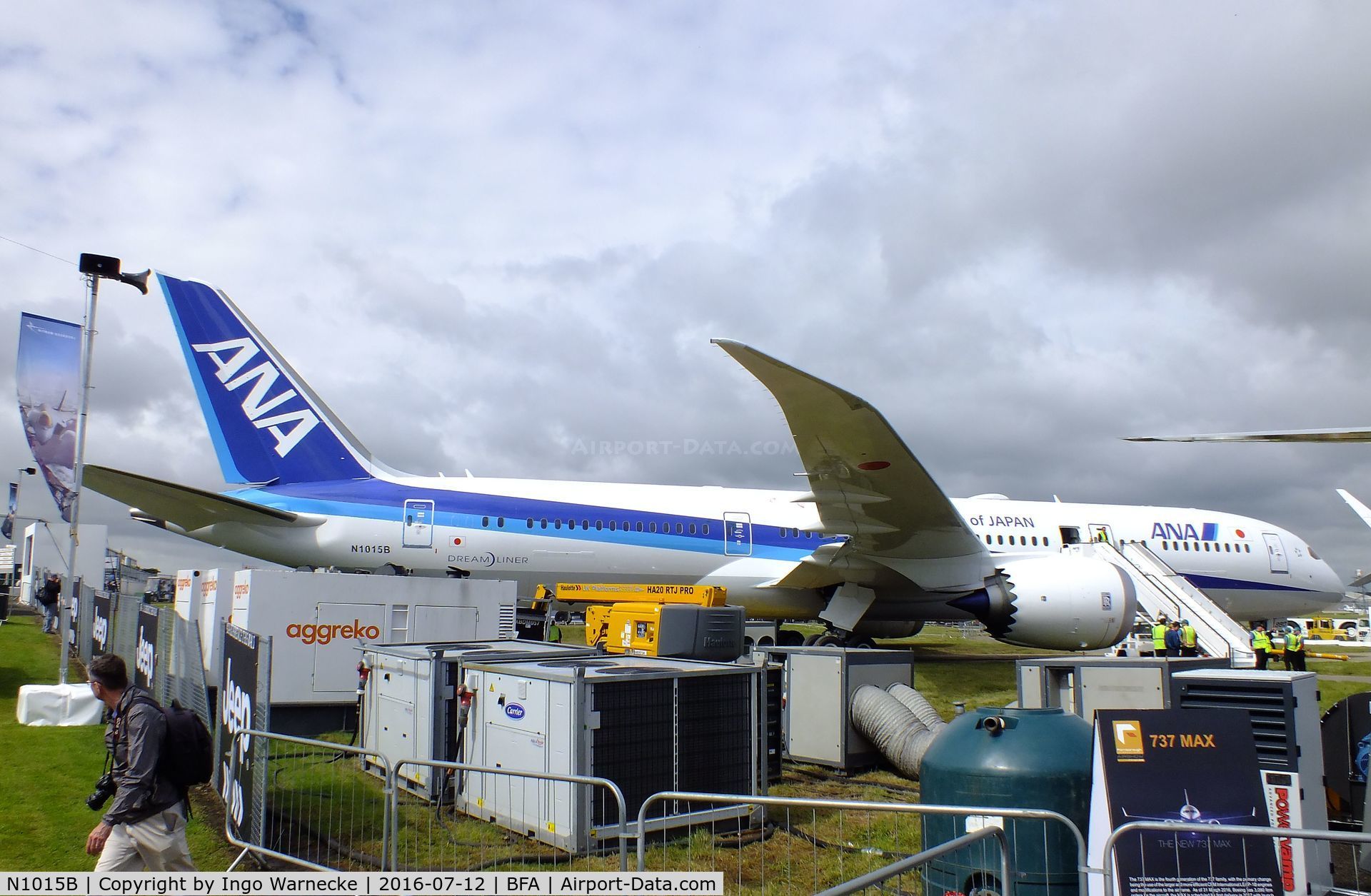 N1015B, 2016 Boeing 787-9 Dreamliner C/N 34533, Boeing 787-9 of ANA All Nippon Airways at Farnborough International 2016