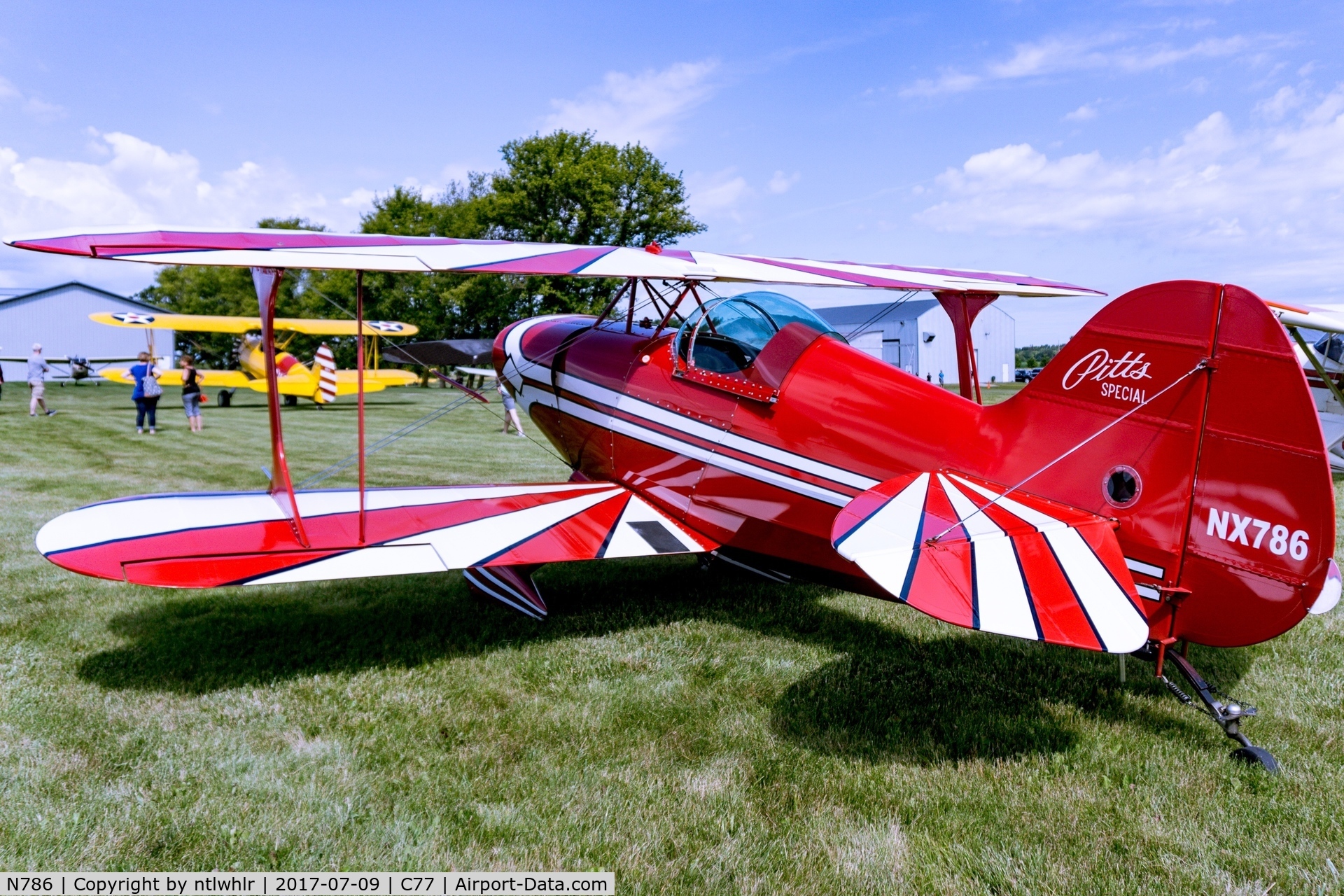 N786, 1983 Pitts S-1E Special C/N 0786, Parked at the Poplar Grove EAA Pancake Breakfast Fly In