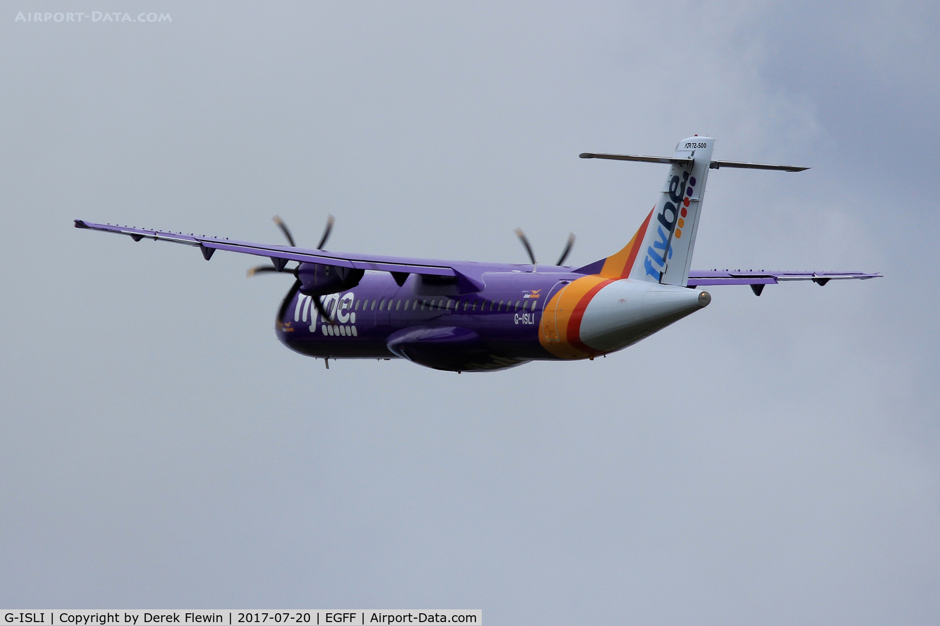 G-ISLI, 1997 ATR 72-212A C/N 529, ATR 72-212A, Flybe Jersey based, callsign Blue Island 506, previously 507LR, N529AM, OY-OLM, seen departing runway 30 en-route to Guernsey channel Isles.
