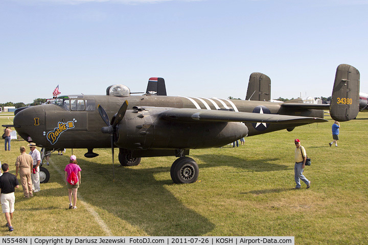 N5548N, 1943 North American B-25H Mitchell C/N 98-21107, North American Mitchell Barbie III B-25H CN 43-4106, N5548N