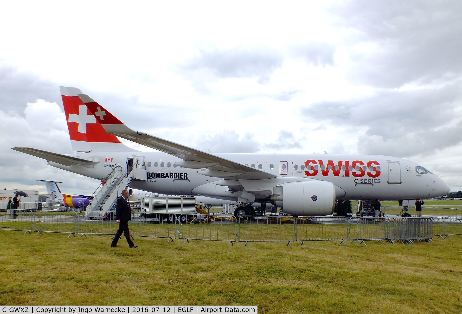 C-GWXZ, 2013 Bombardier CSeries CS100 (BD-500-1A10) C/N 50005, Bombardier CSeries CS100 (BD-500-1A10) of Swiss at Farnborough International 2016