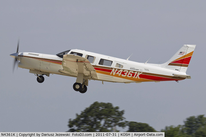 N4361K, 1984 Piper PA-32R-301T Turbo Saratoga C/N 32R-8429015, Piper PA-32R-301T Saratoga CN 32R-8429015, N4361K