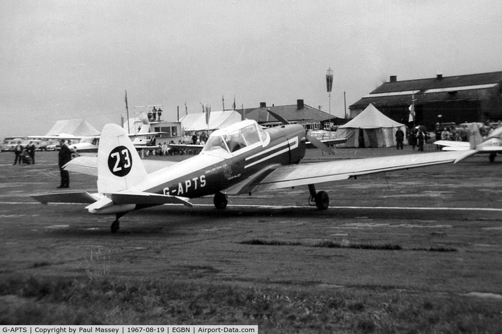 G-APTS, 1952 De Havilland DHC-1 Chipmunk T.10 C/N C1/0683, Competitor in the 1967 King's Cup air race.(won by P.51 Mustang). Ex:-WP791. Sold to Australia 01-07-1993 as VH-ZIZ.