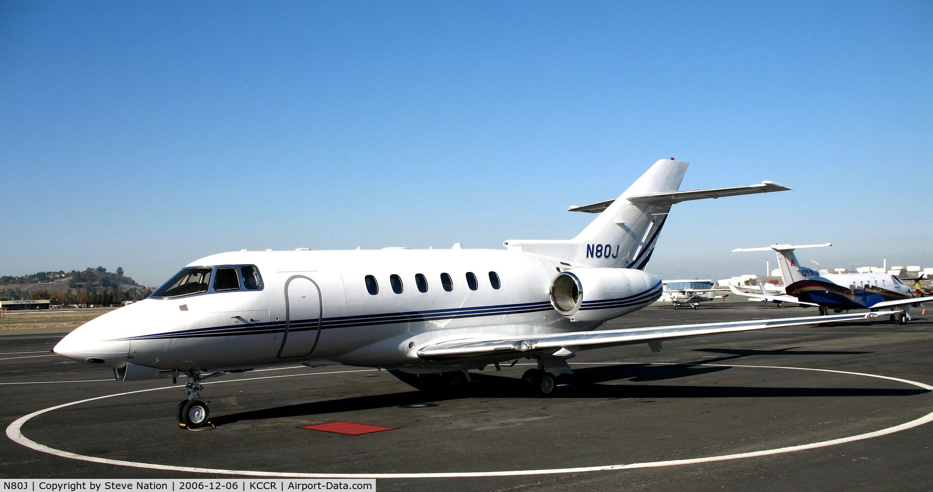 N80J, 2004 Raytheon 800XP Hawker C/N 258681, U. S. Steel Corp., Pittsburgh, PA 2004 Raytheon Aircraft Hawker 800XP @ Buchanan Field, Concord, CA (Re-registered N80JE to new owner in Salem, OR 2010-02-05 and N119BG to RER Investments LLC, Houston, TX 2015-07-07)