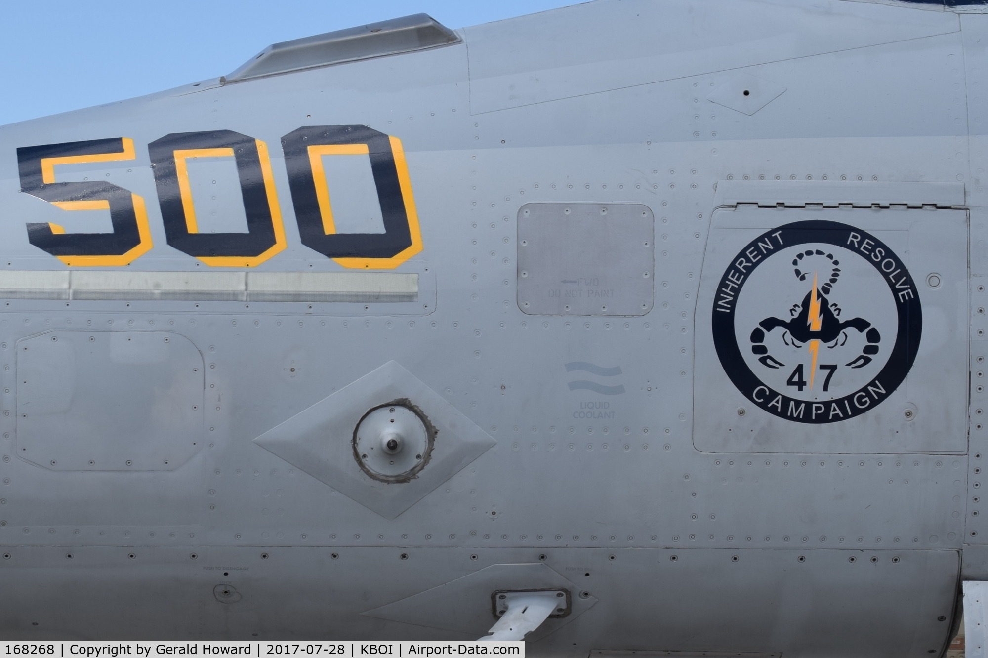 168268, Boeing EA-18G Growler C/N G-50, Parked on south GA pad. VAQ-130 