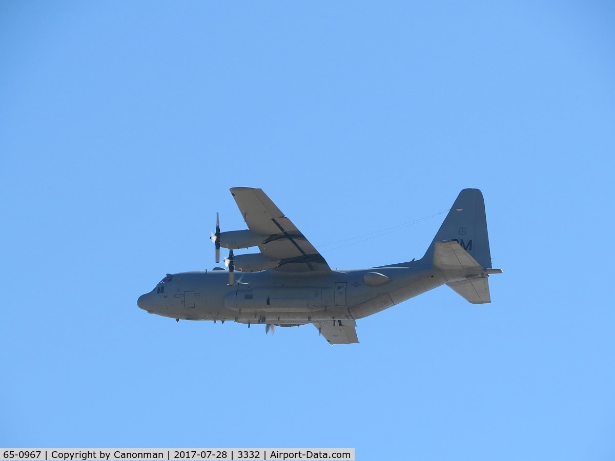 65-0967, 1965 Lockheed EC-130H Compass Call C/N 382-4108, Flying by
