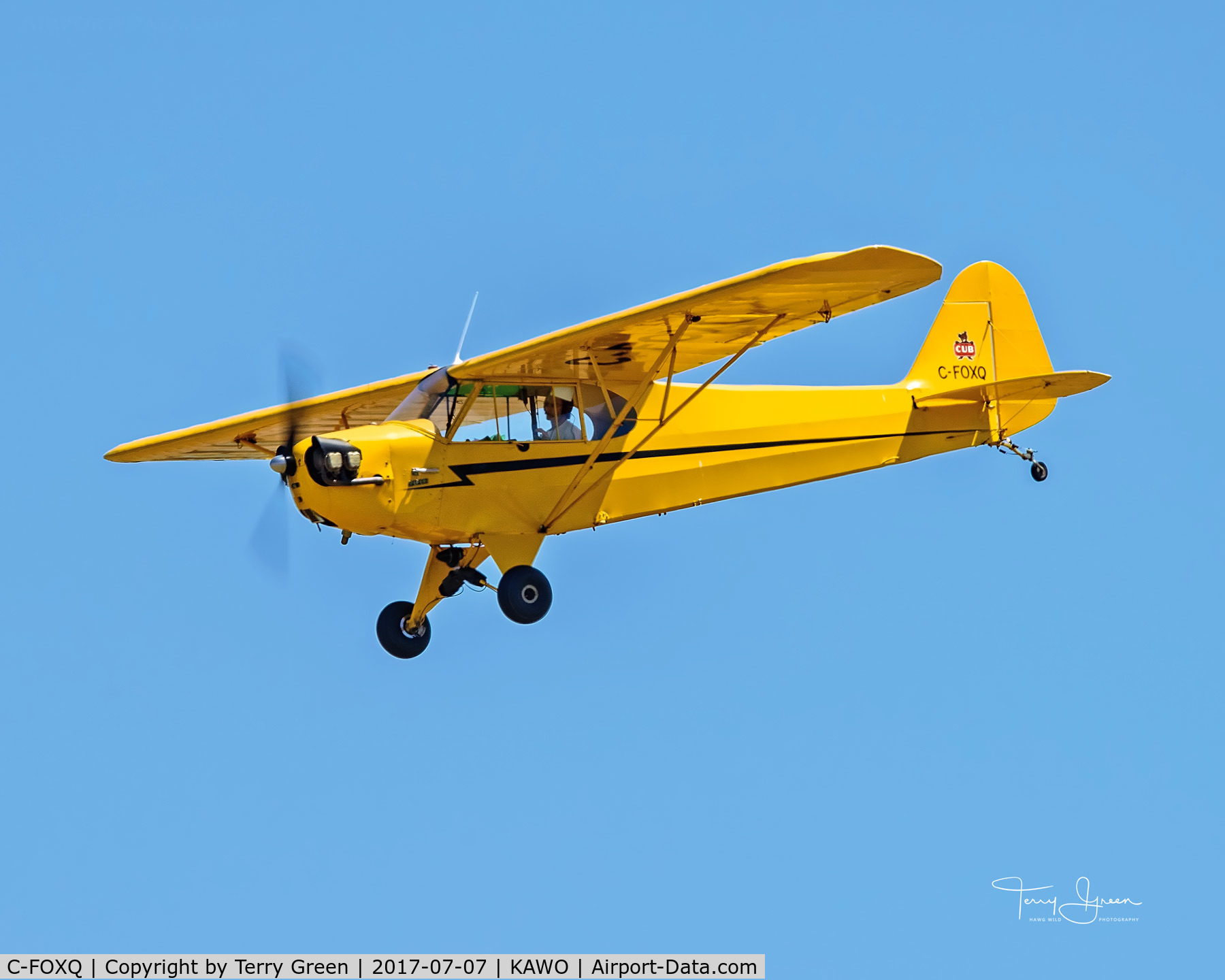 C-FOXQ, 1942 Piper J3C-65 Cub Cub C/N 8255, KAWO