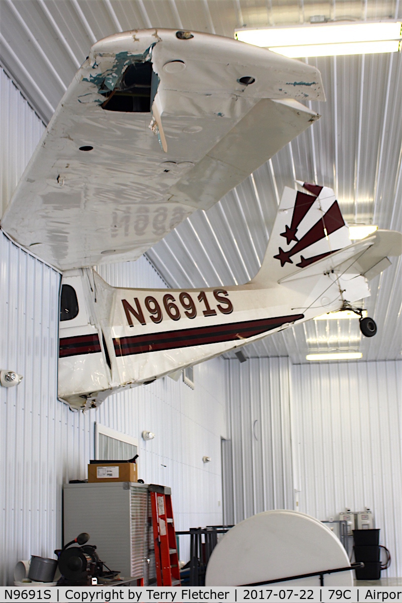 N9691S, 1966 Champion 7GCAA Citabria C/N 115, In hangar at Brennand Airport , Wisconsin