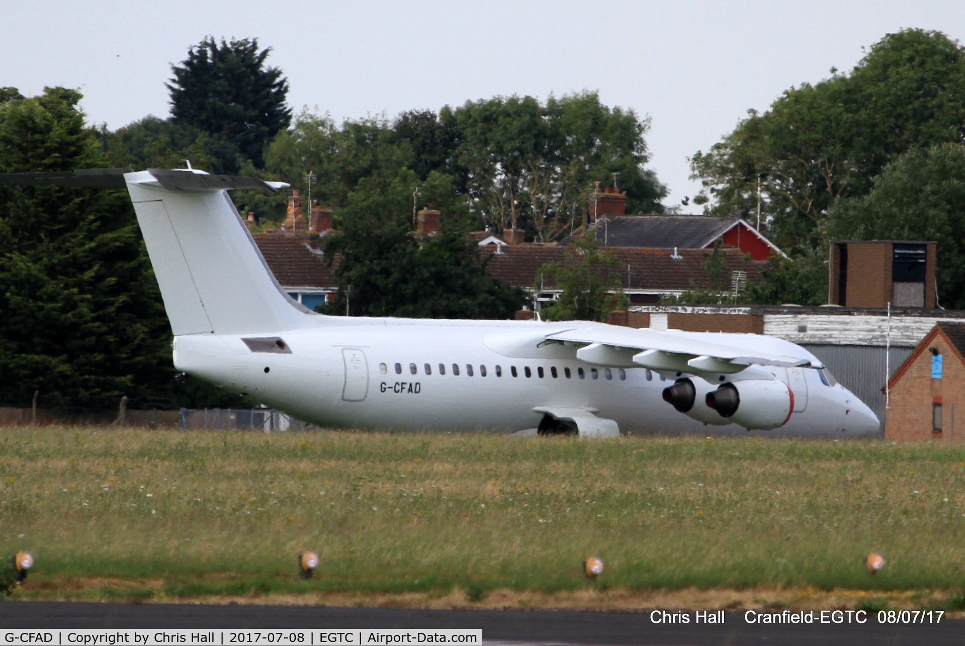 G-CFAD, 2000 British Aerospace Avro 146-RJ100 C/N E3380, stored at Cranfield