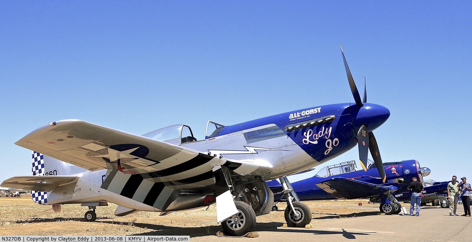 N327DB, 1944 North American P-51D Mustang C/N 44-84860, Yuba County Airport California 2013.