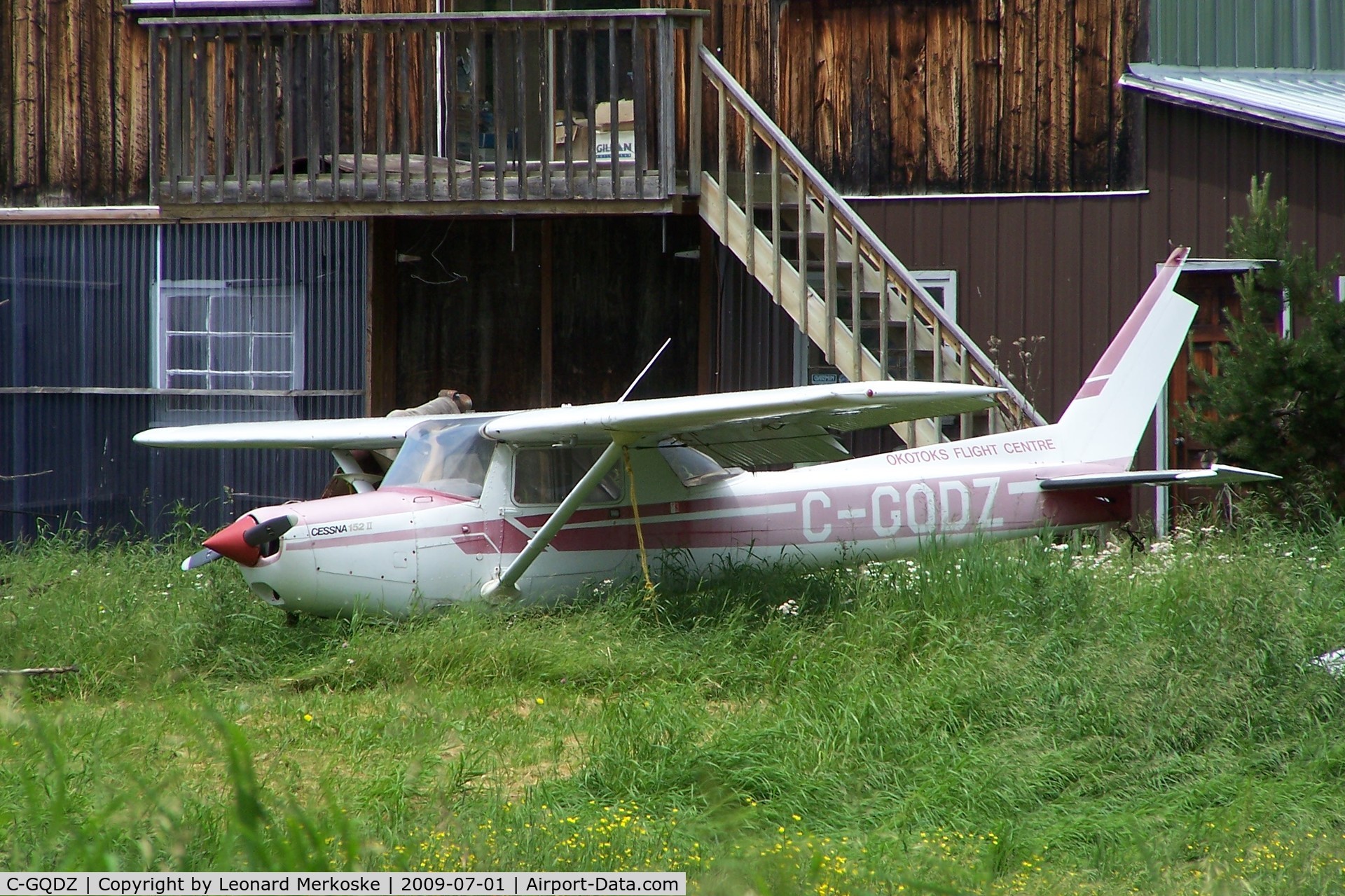 C-GQDZ, 1979 Cessna 152 C/N 15283413, Private airfield at Slate River, ON near Thunder Bay.  The rudder is missing.