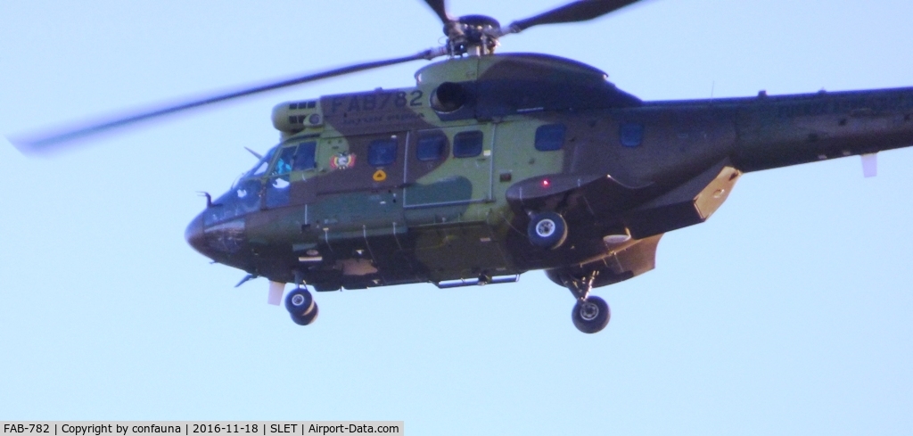 FAB-782, 2015 Airbus Helicopters AS-332C-1e Super Puma C/N 2981, Leaving El Trompillo
