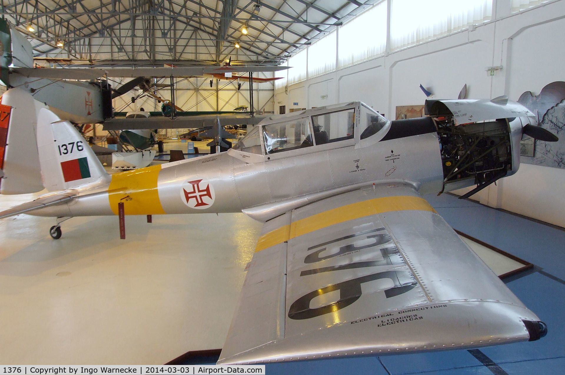 1376, 1961 OGMA DHC-1 Chipmunk T.20 C/N OGMA-66, De Havilland Canada (OGMA) DHC-1 Chipmunk T.20 at the Museu do Ar, Alverca