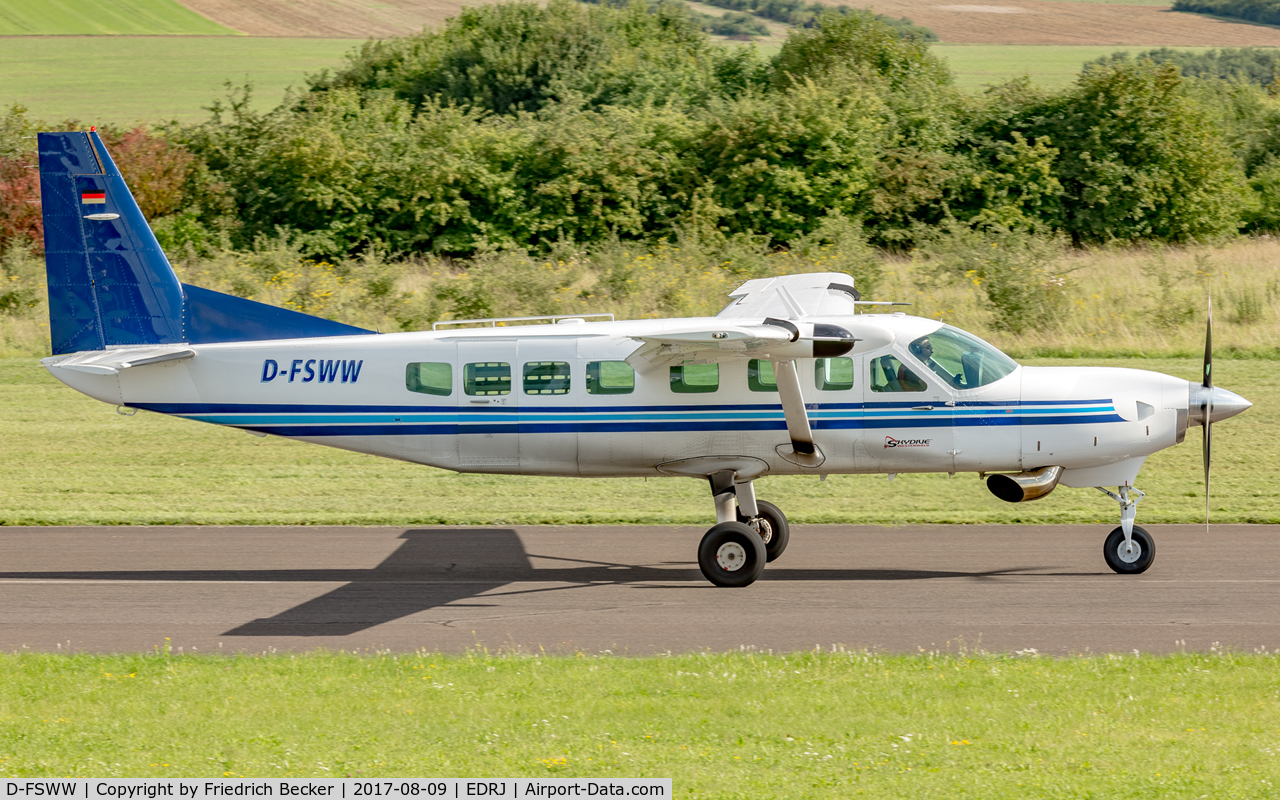 D-FSWW, 1997 Cessna 208B Grand Caravan C/N 208B0639, decelerating after touchdown