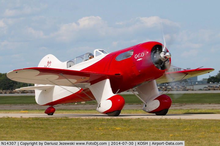 N14307, 2013 Granville Brothers Gee Bee Sportster Replica C/N 1 (N14307), Jim Moss QED Gee Bee R-6H C/N 1, N14307