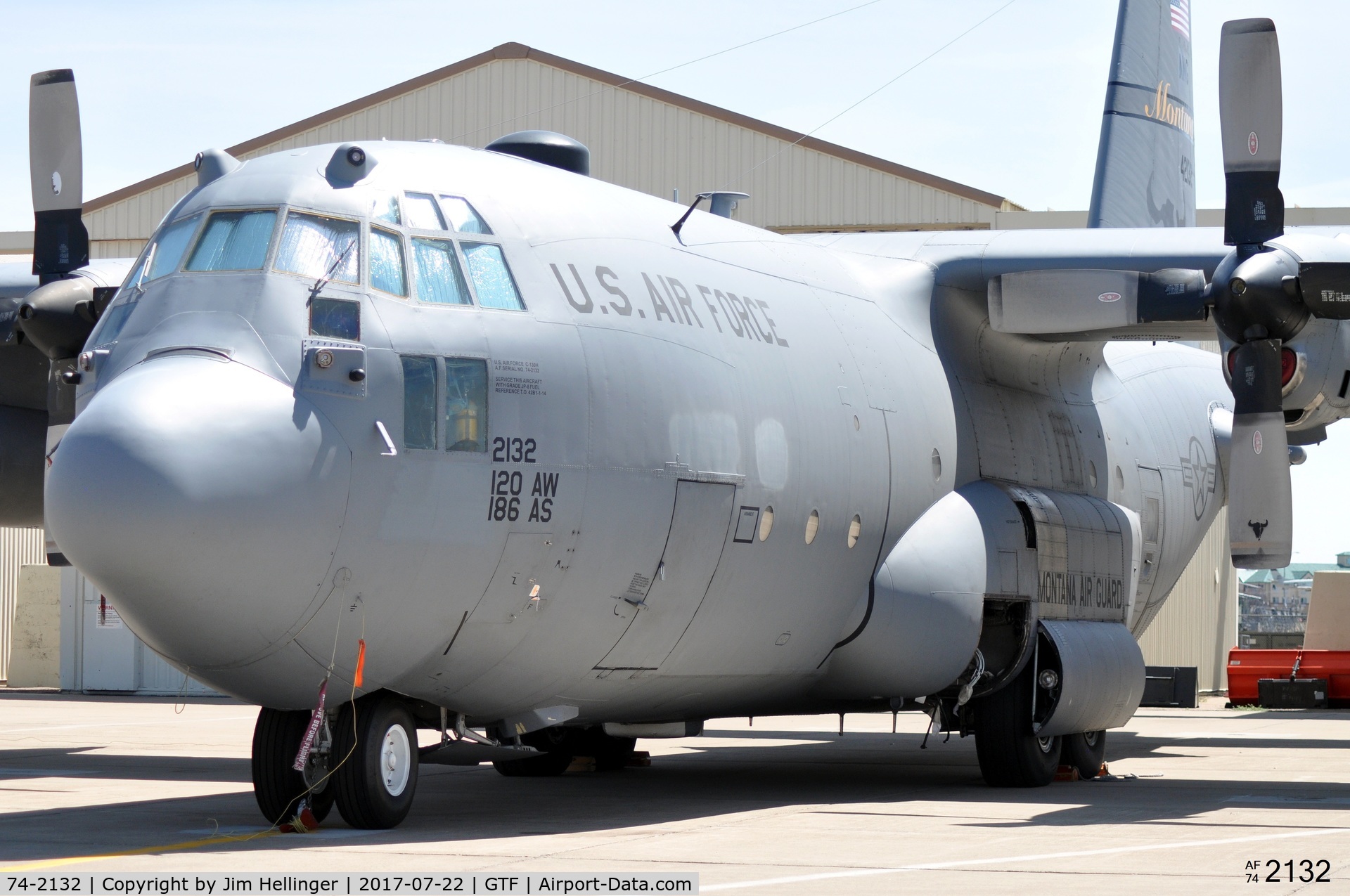 74-2132, 1974 Lockheed C-130H Hercules C/N 382-4722, Down for maintenance.