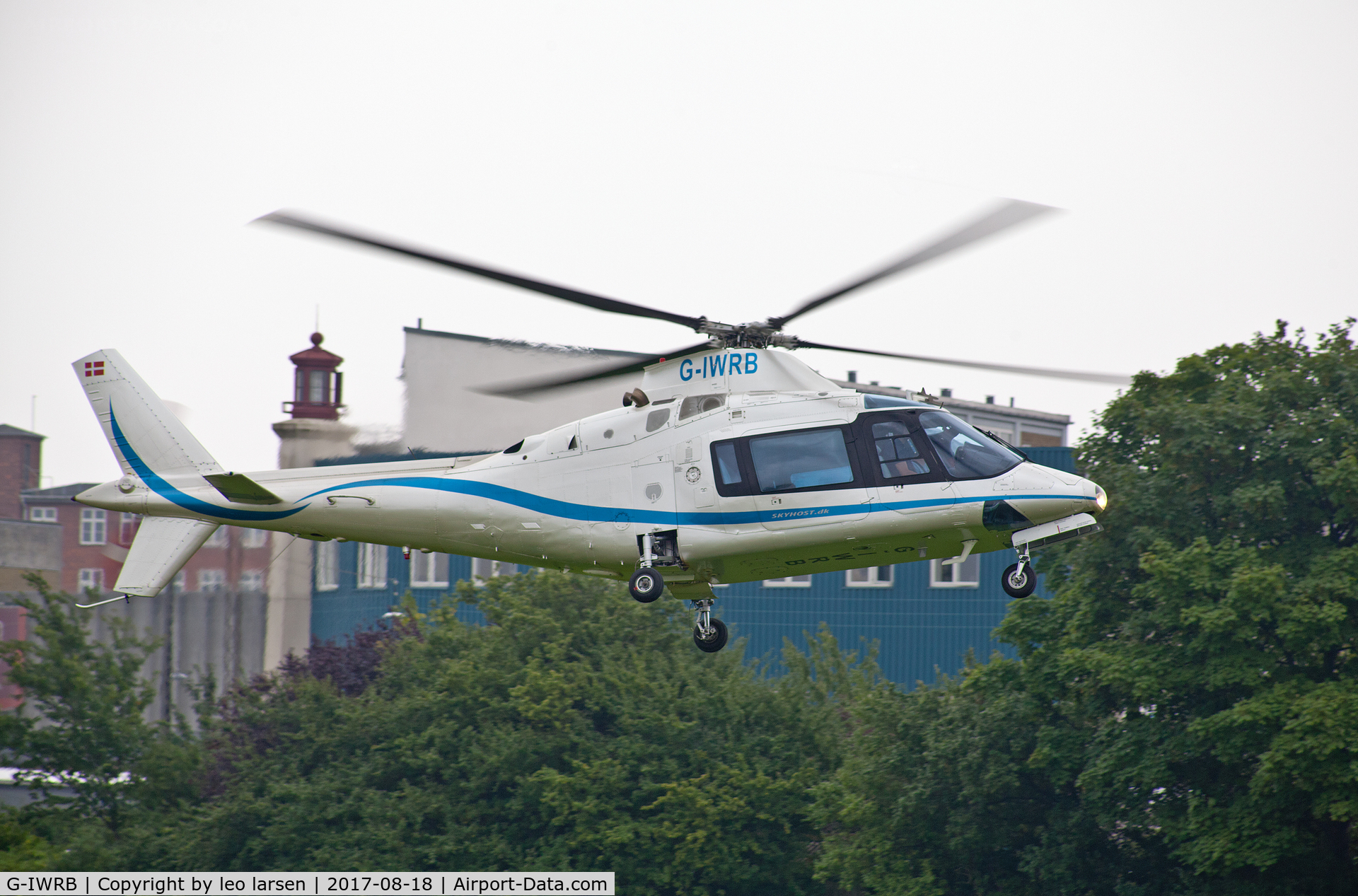 G-IWRB, 1987 Agusta A-109A-2 C/N 7386, Copenhagen Kløvermarken 18.8.2017