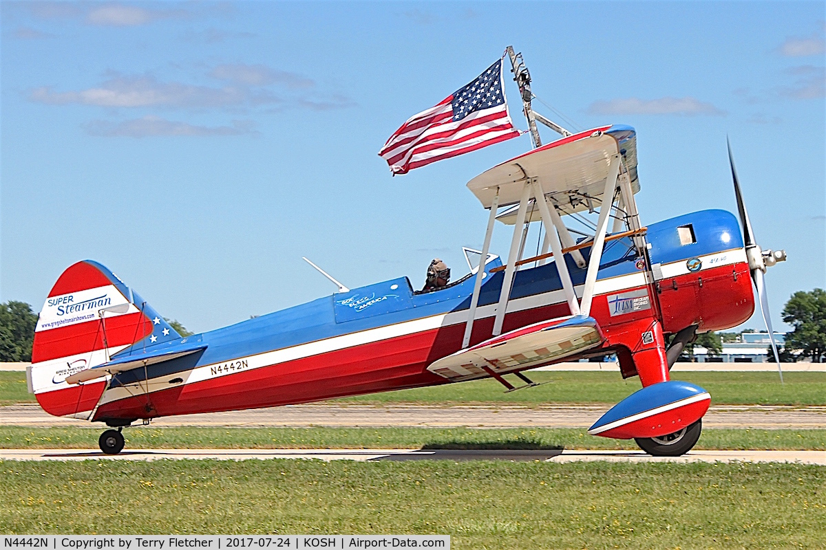 N4442N, 1943 Boeing A75N1 (PT17) C/N 75-7893, At 2017 EAA Airventure at Oshkosh