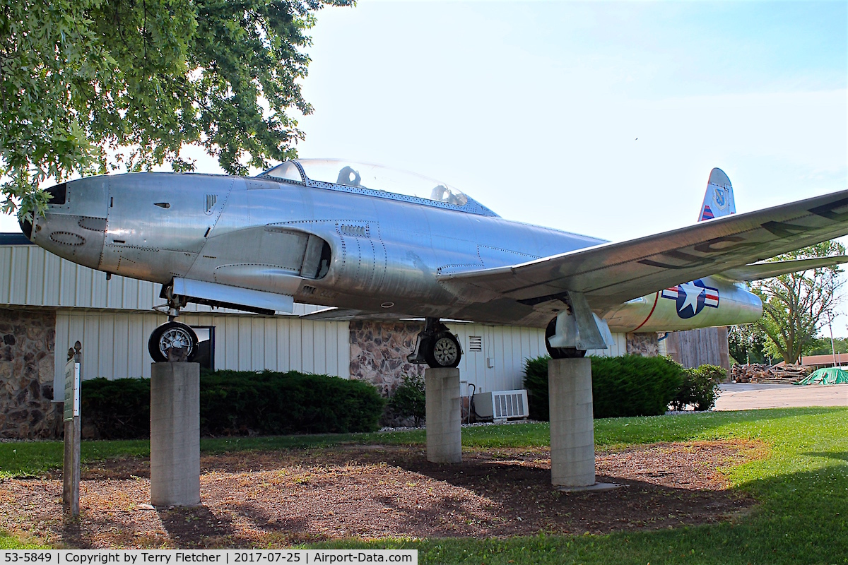 53-5849, 1953 Lockheed T-33A-1-LO Shooting Star C/N 580-9250, Outside American Legion Post in Sherwood , WI