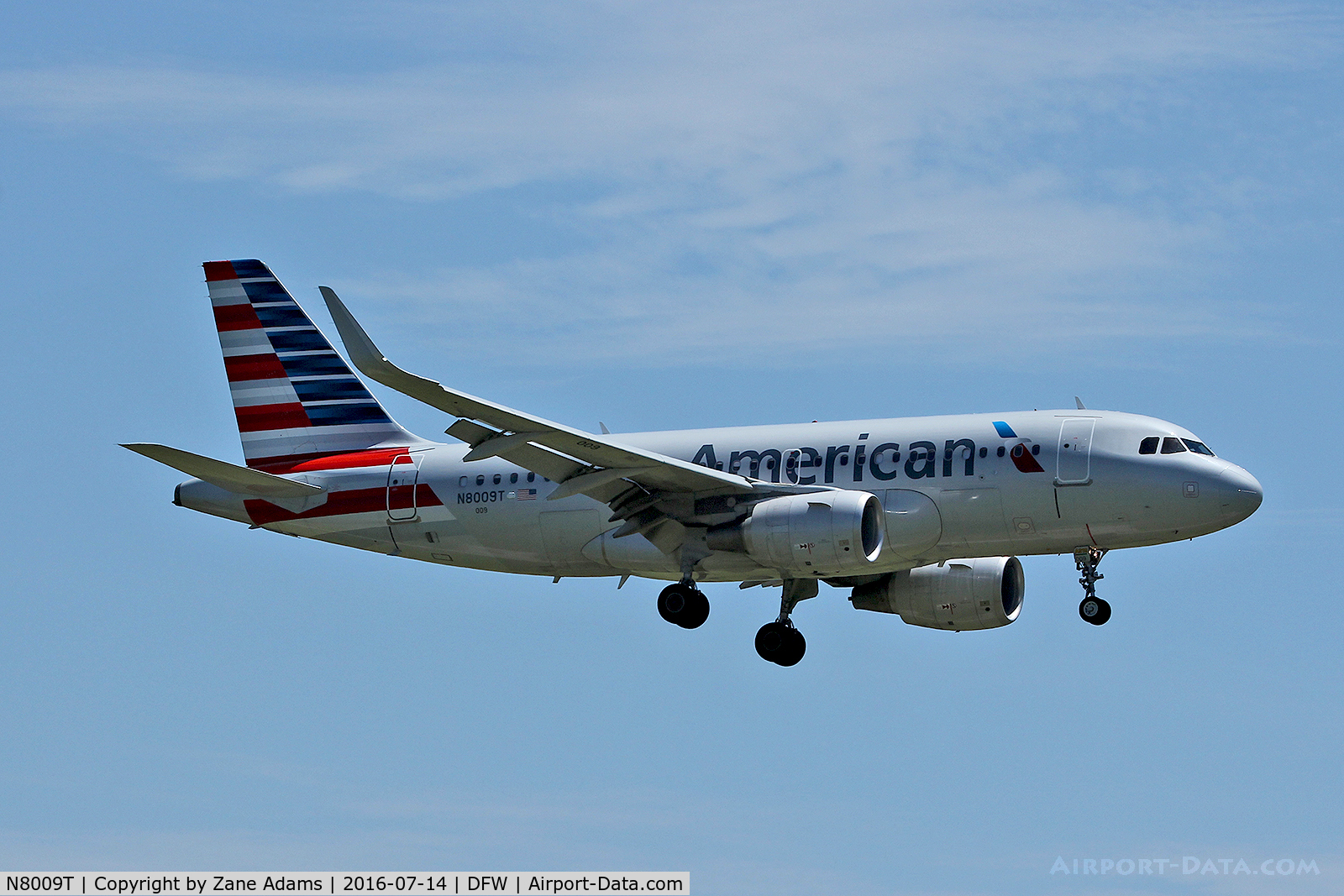 N8009T, 2013 Airbus A319-115 C/N 5788, Arriving at DFW Airport - Fort Worth, Texas