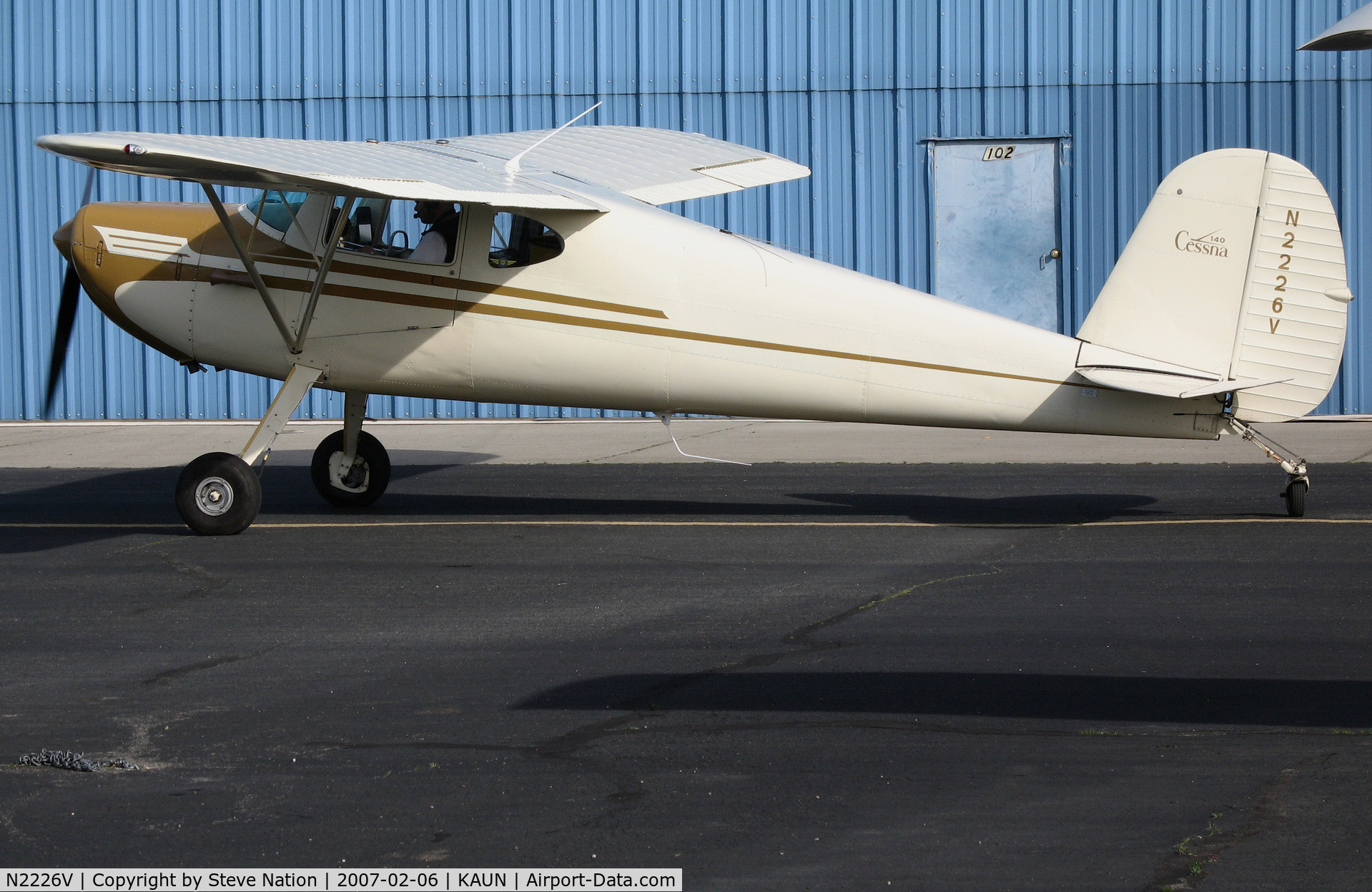N2226V, 1948 Cessna 140 C/N 14457, Locally-based 1948 Cessna 140 taxis@ Auburn Municipal Airport, CA