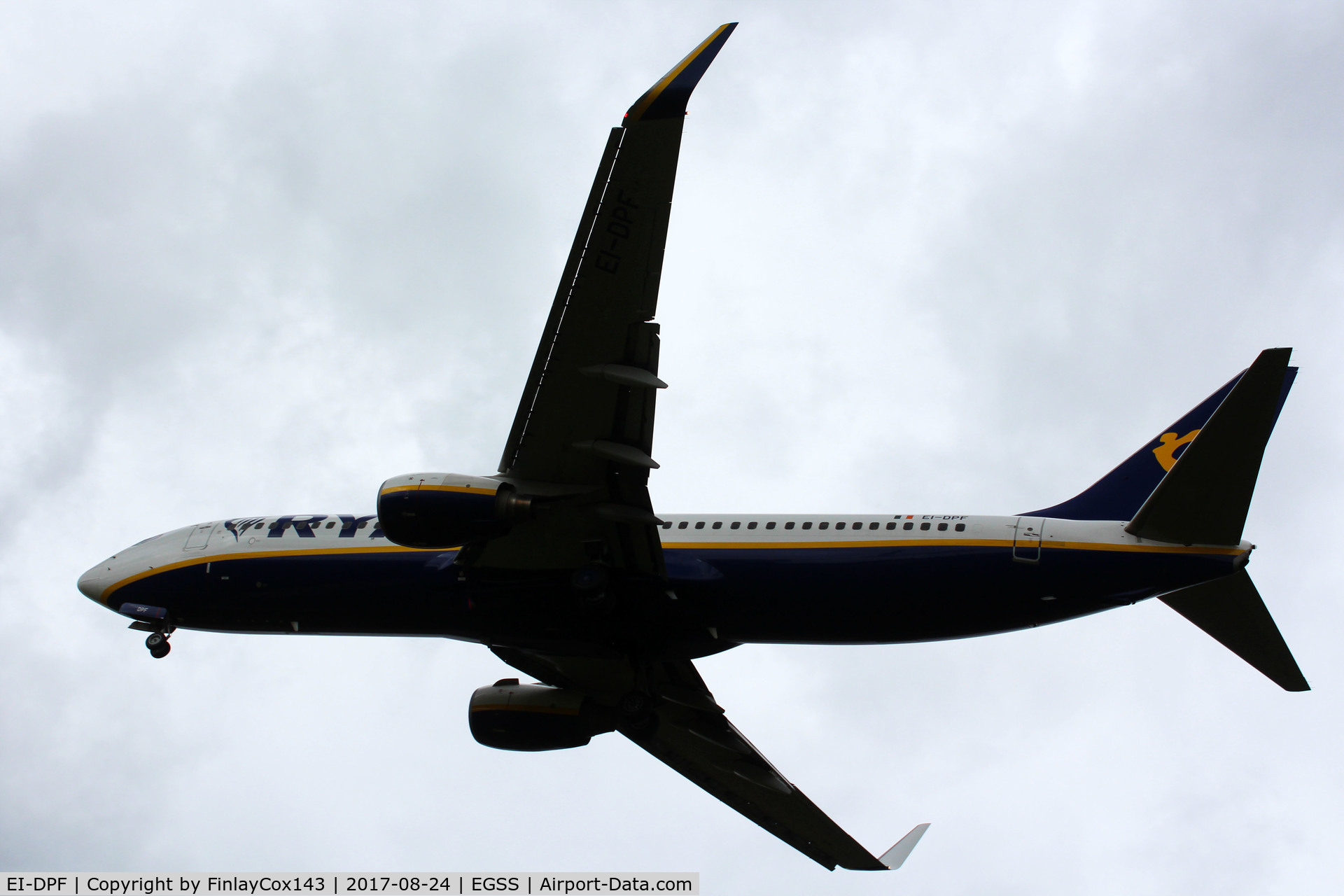 EI-DPF, 2007 Boeing 737-8AS C/N 33606, Landing at London Stansted (STN) from Lamezia Terme (SUF) as FR4967