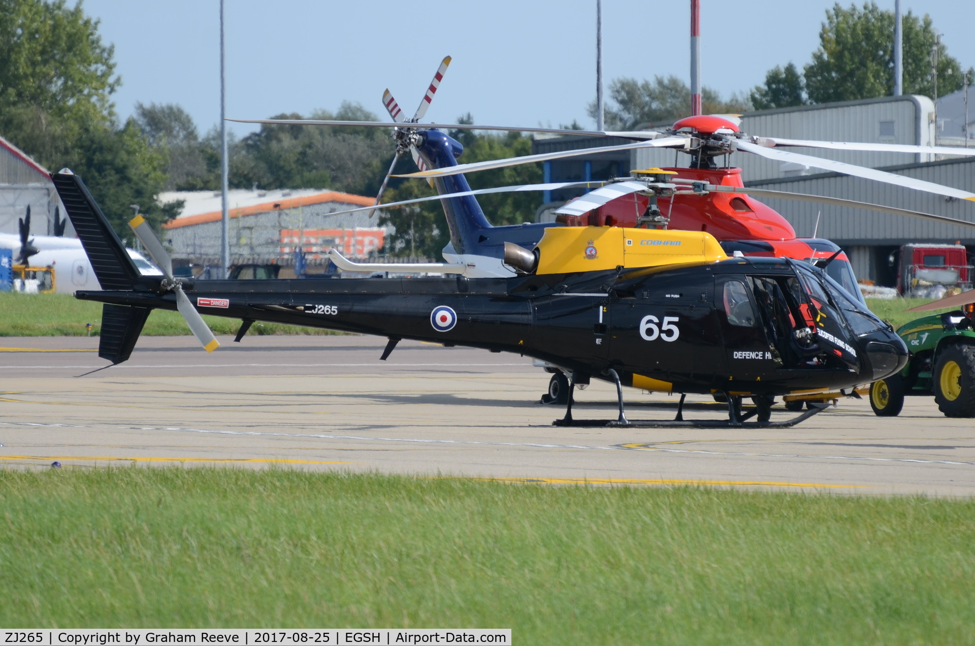 ZJ265, 1997 Eurocopter AS-350BB Squirrel HT1 Ecureuil C/N 2995, On the ground at Norwich.