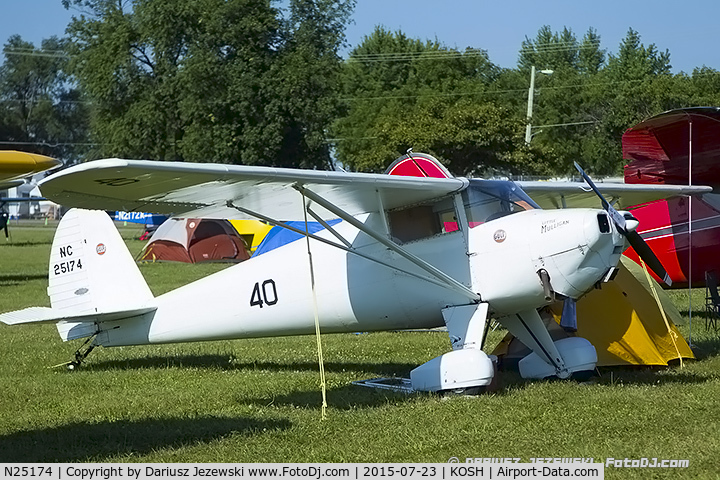 N25174, 1939 Luscombe 8A Silvaire C/N 1098, Luscombe 8A Luscome Master  C/N 1098, NC25174