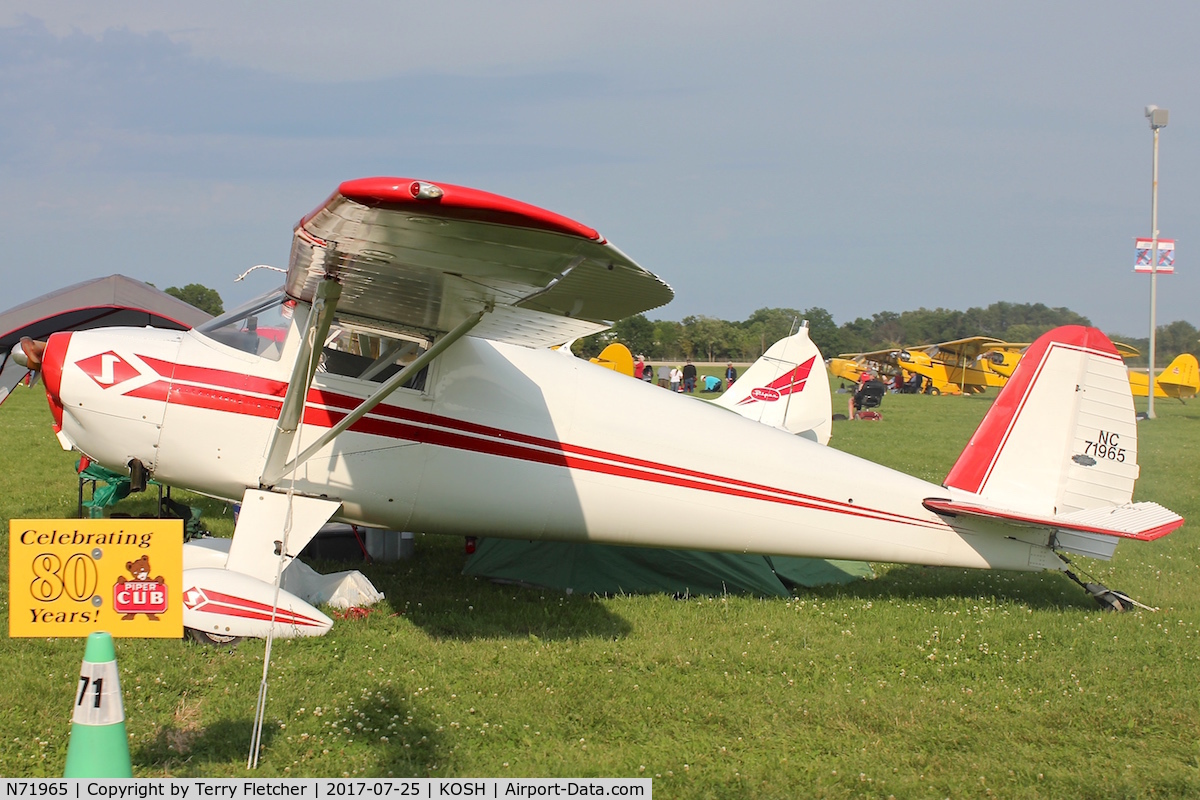 N71965, 1946 Luscombe Silvaire 8A C/N 3392, At 2017 EAA Airventure at Oshkosh