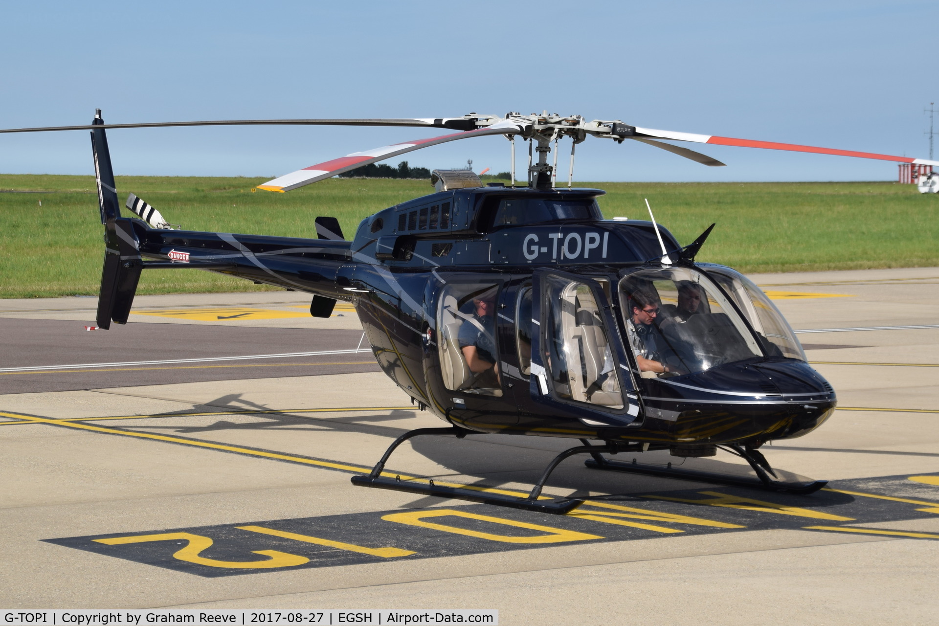 G-TOPI, 2015 Bell 407 C/N 54640, On the ground at Norwich.