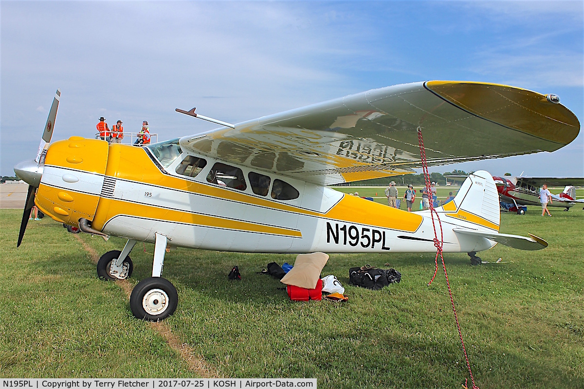 N195PL, 1948 Cessna 195 C/N 7262, At 2017 AirVenture at Oshkosh