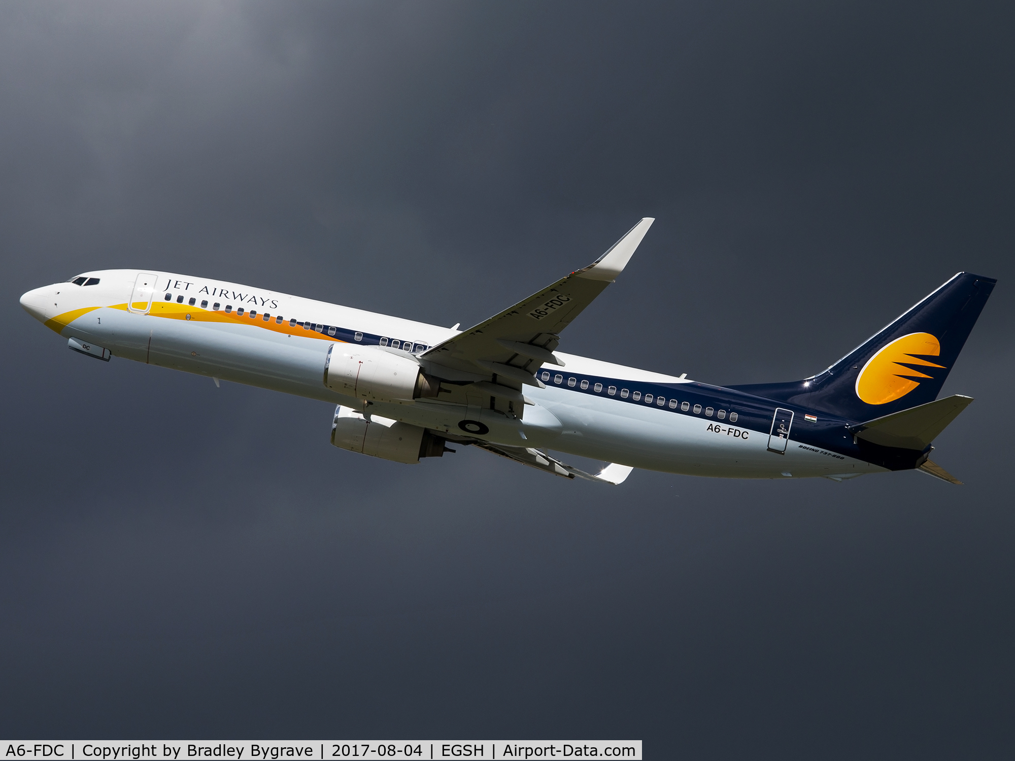 A6-FDC, 2008 Boeing 737-86Q C/N 40233, Climbing away from runway 27