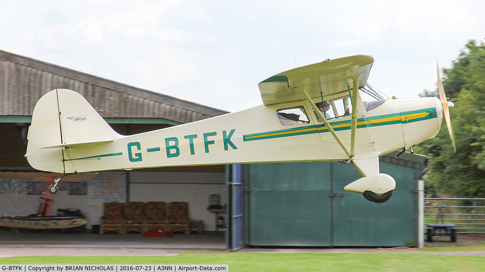 G-BTFK, 1947 Taylorcraft BC-12D Twosome C/N 10540, Stoke Golding Airfield. Stoke Golding Stake Out 2016.