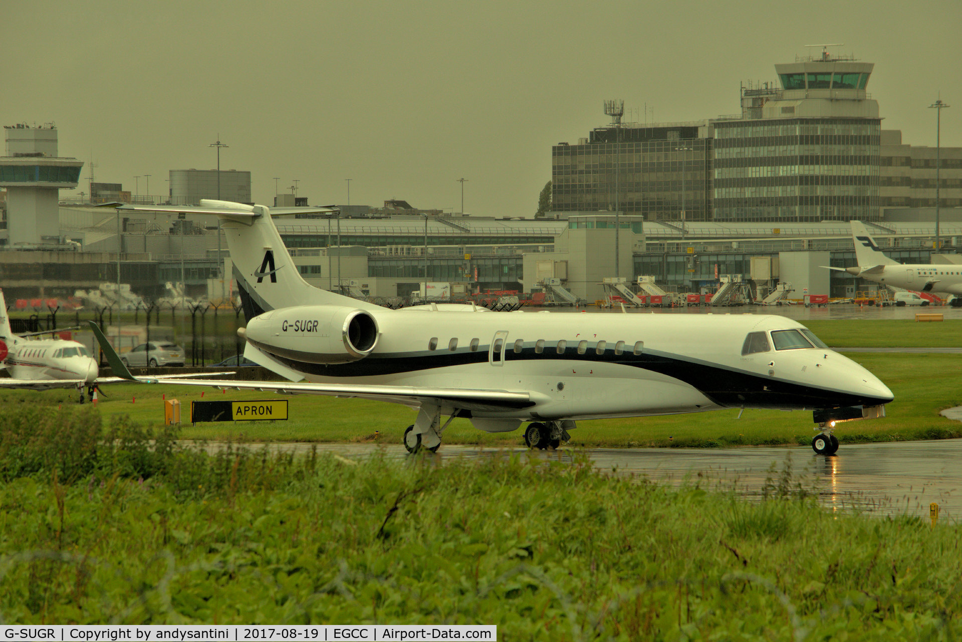 G-SUGR, 2014 Embraer EMB-135BJ Legacy 650 C/N 14501199, just dept the [FBO] exc ramp now taxing out for take off