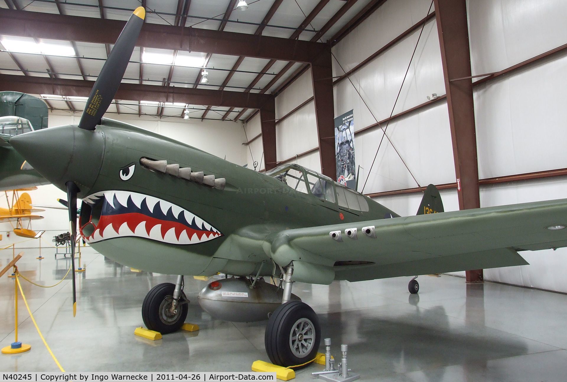 N40245, Curtiss P-40E Warhawk C/N 1038, Curtiss P-40E Warhawk at the Yanks Air Museum, Chino CA