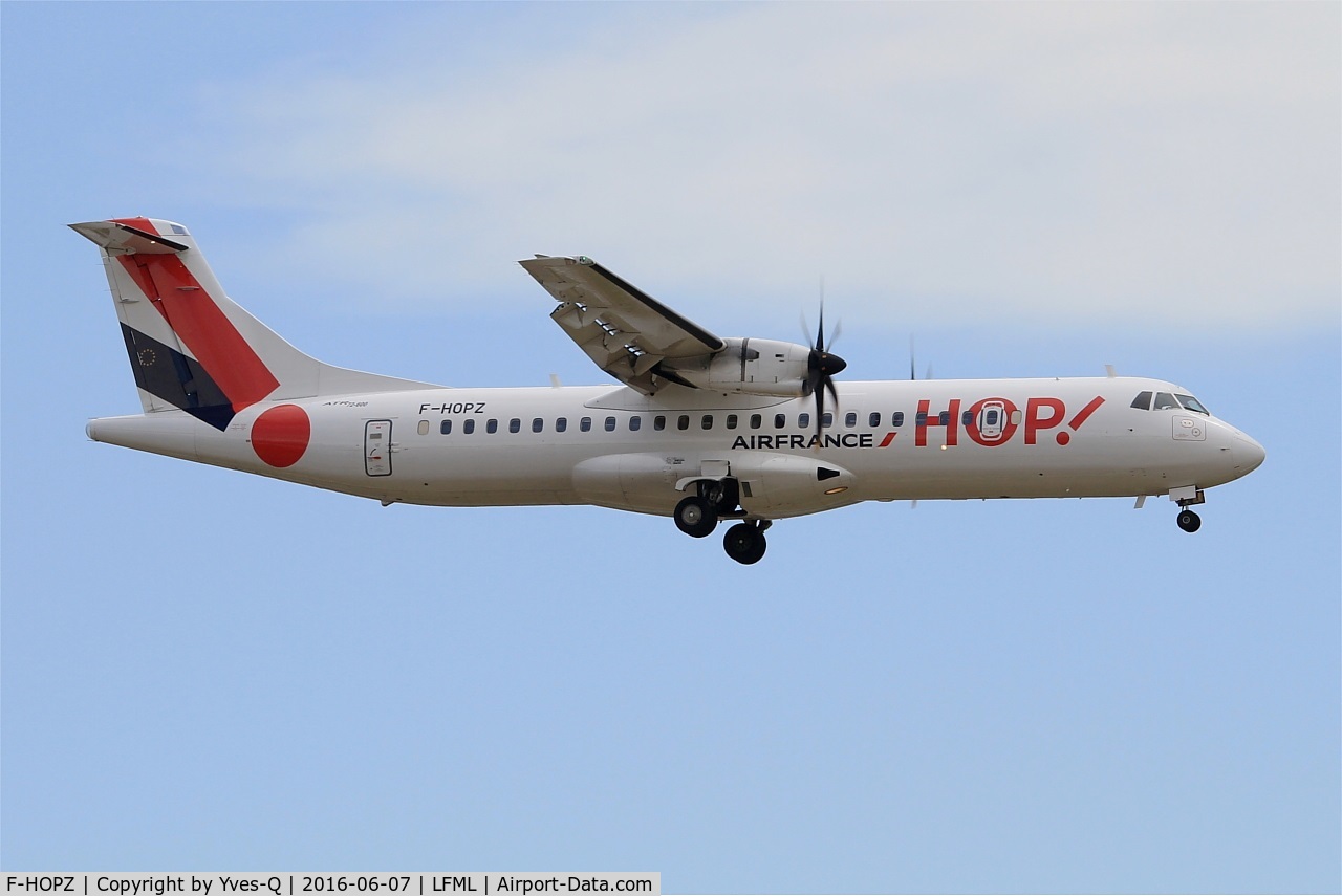 F-HOPZ, 2015 ATR 72-212A C/N 1265, ATR 72-600, Short approach Rwy 32R, Marseille-Provence Airport (LFML-MRS)