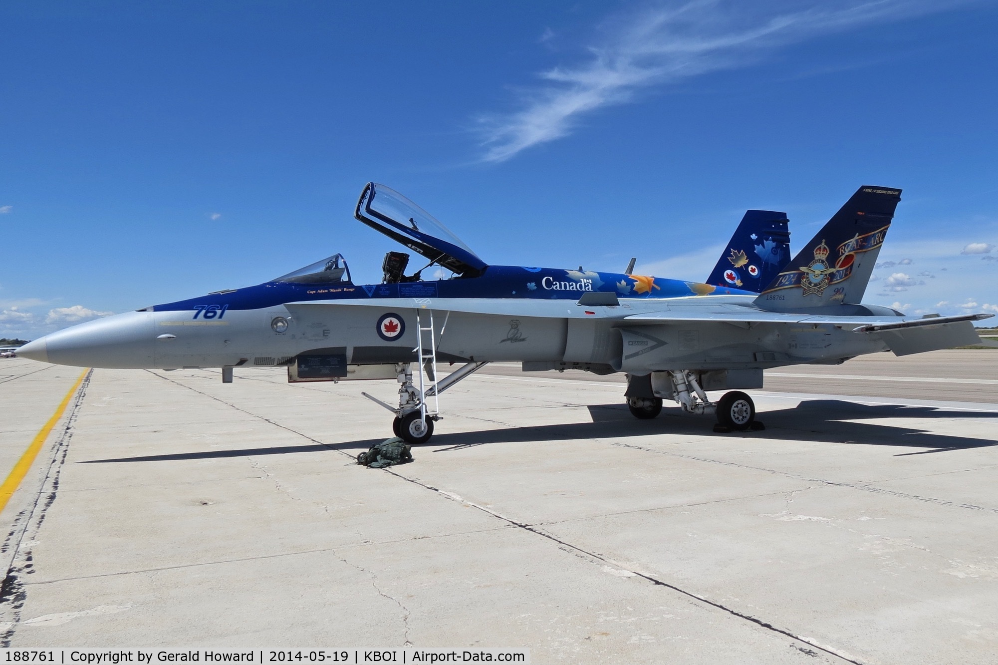 188761, 1986 McDonnell Douglas CF-188A Hornet C/N 417/A346, Parked on the south GA ramp. 4 Wing, Cold Lake, Alberta, Canada.