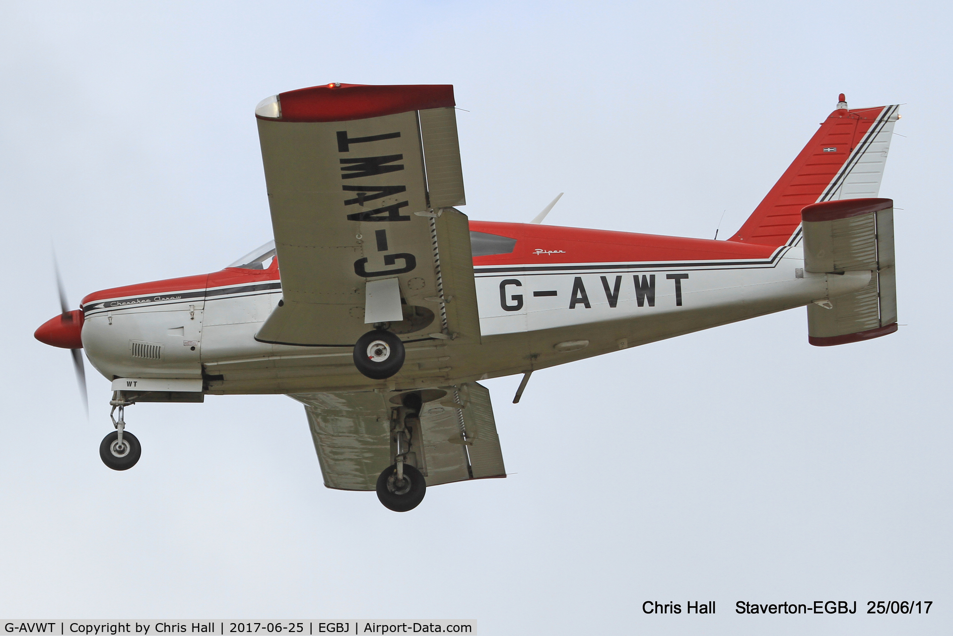 G-AVWT, 1968 Piper PA-28R-180 Cherokee Arrow C/N 28R-30362, Project Propeller at Staverton