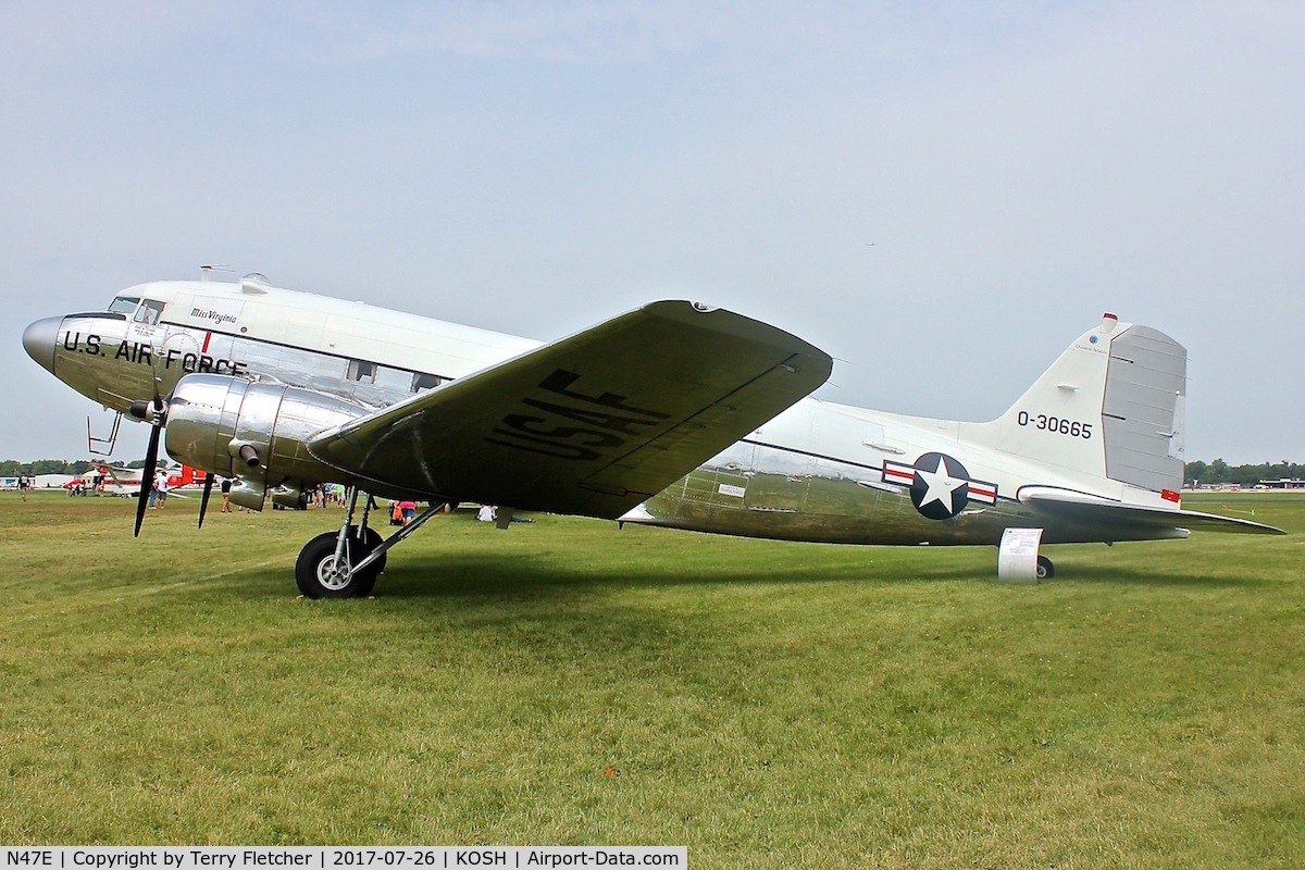 N47E, 1943 Douglas DC-3C (C-47A-60-DL) C/N 13816, At 2017 EAA AirVenture at Oshkosh