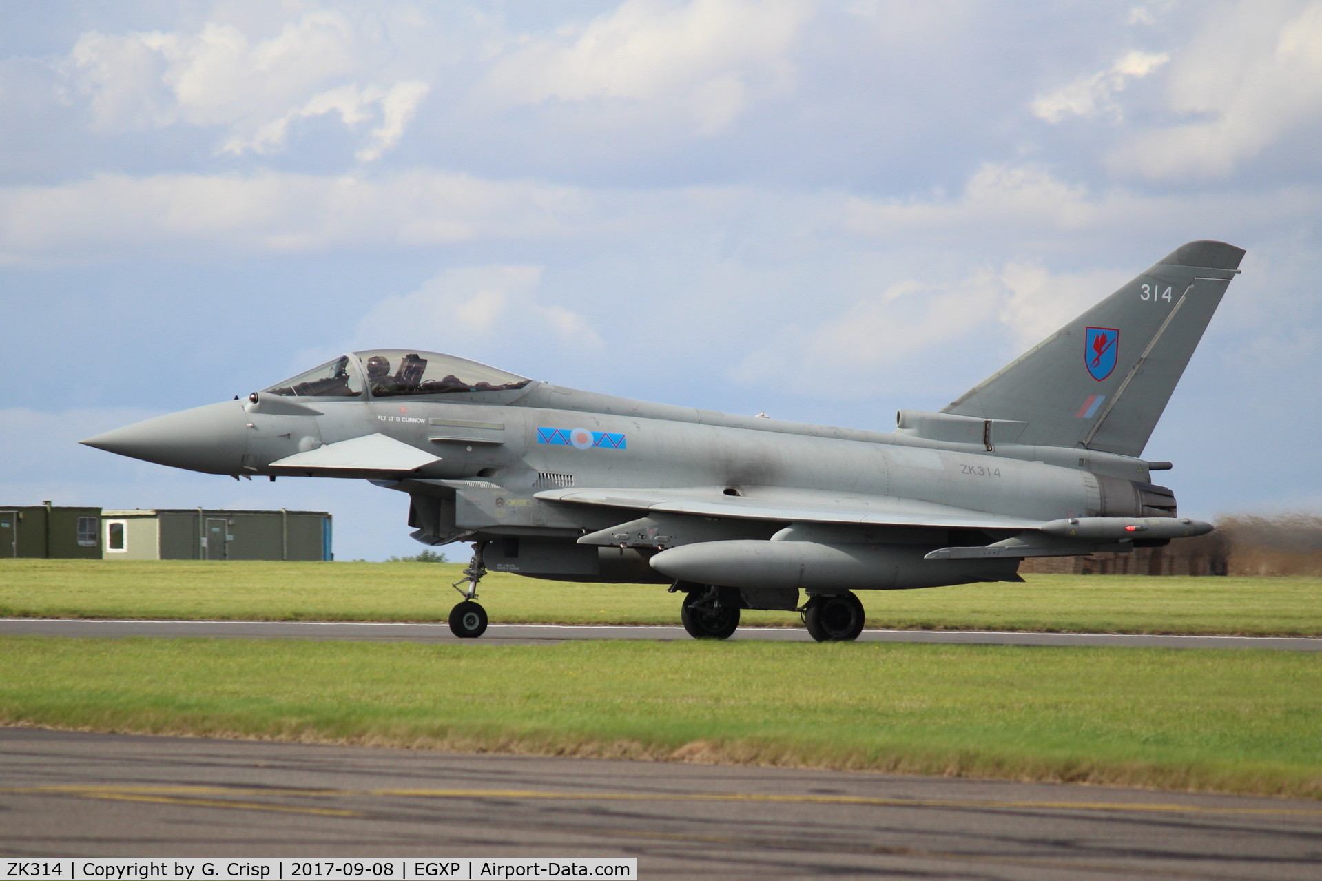 ZK314, 2011 Eurofighter EF-2000 Typhoon FGR4 C/N BS071/285, Scampton Air Show arrival day